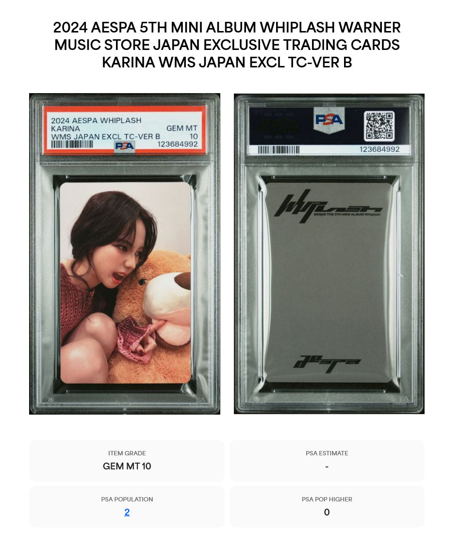 KARINA 2024 AESPA 5TH MINI ALBUM WHIPLASH WARNER MUSIC STORE JAPAN EXCLUSIVE PHOTOCARD VER B GEM MINT PSA 10