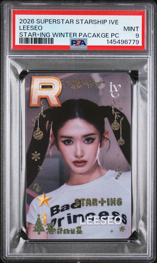 LEESEO 2026 SUPERSTAR STARSHIP IVE STAR+ING WINTER PACKAGE PHOTOCARD MINT PSA 9 