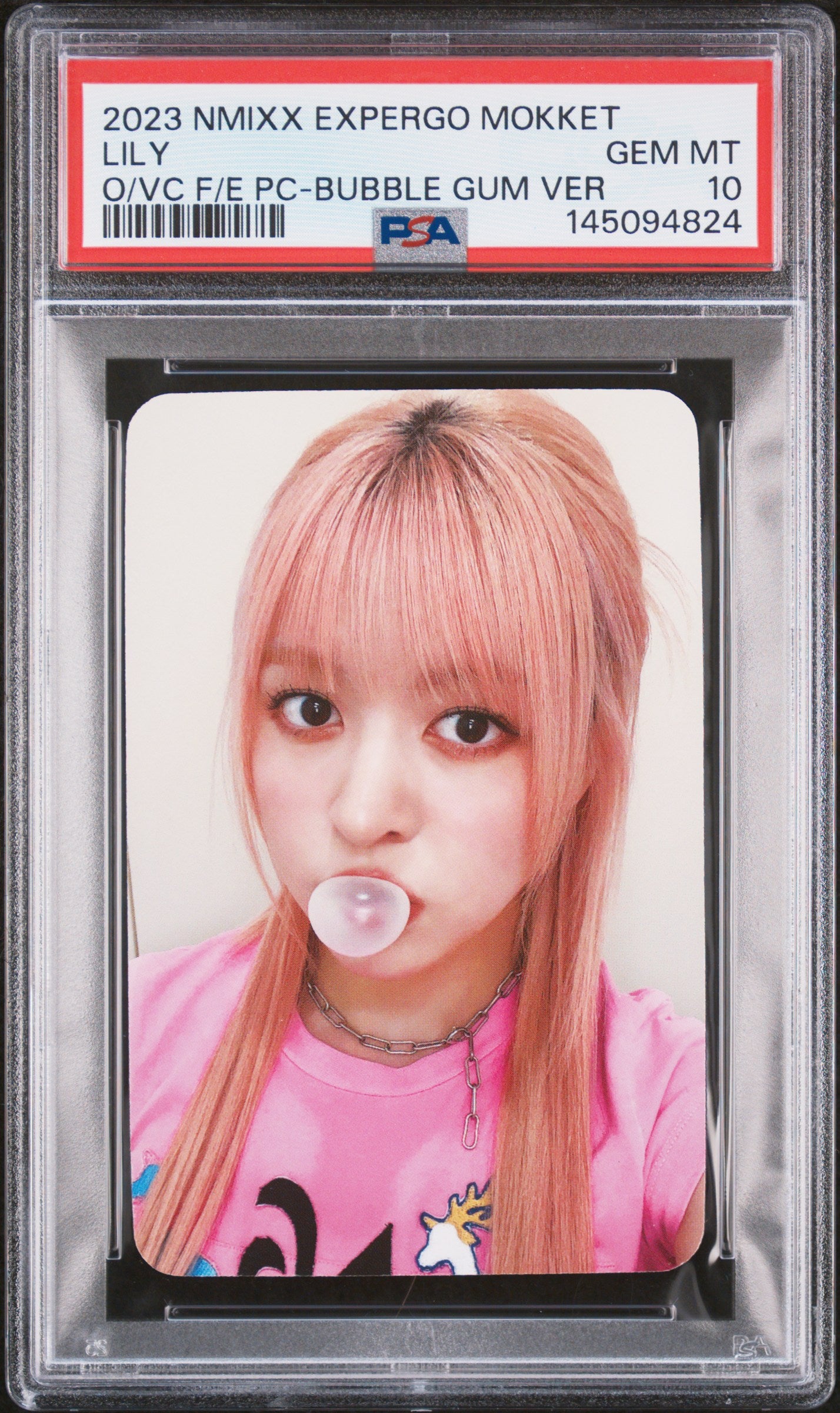 LILY NMIXX 1ST EP EXPERGO MOKKET VIDEO CALL & OFF-LINE FANSIGN EVENT BUBBLE GUM VER. GEM MINT PSA 10