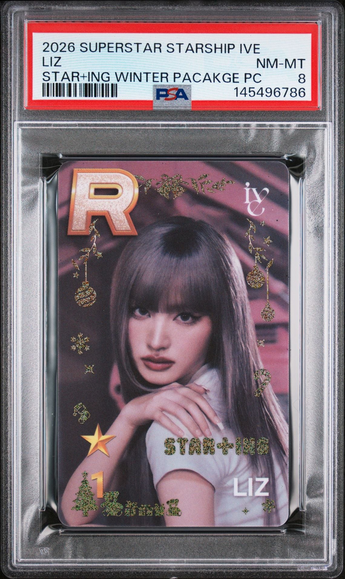 LIZ 2026 SUPERSTAR STARSHIP IVE STAR+ING WINTER PACKAGE PHOTOCARD NEAR MINT - MINT PSA 8