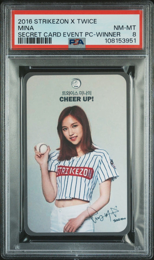 MINA 2016 STRIKEZON X TWICE SECRET CARD EVENT PHOTOCARDS EVENT PC-WINNER PSA 8
