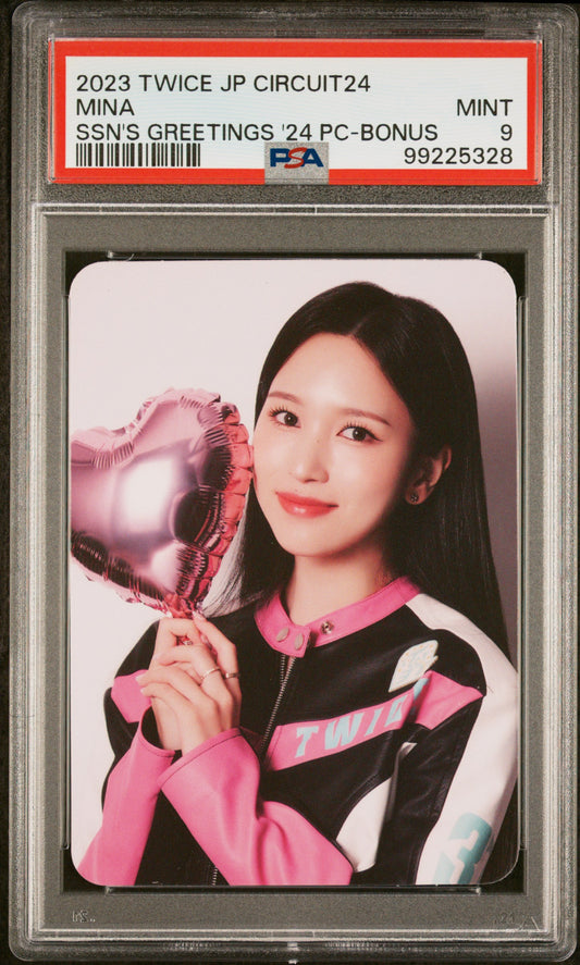 MINA TWICE JP CIRCUIT 24 SEASON'S GREETINGS 2024 BONUS PHOTOCARD MINT PSA 9