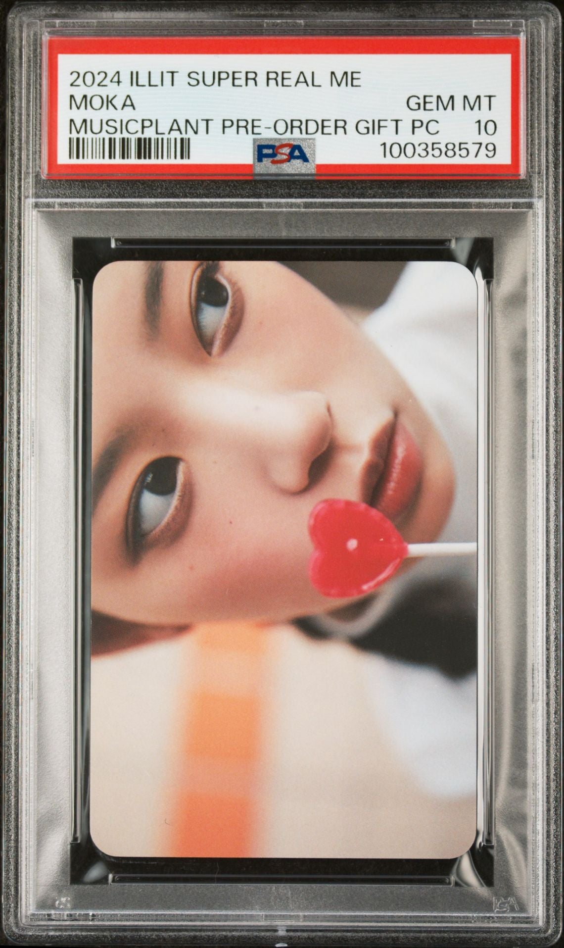 MOKA ILLIT SUPER REAL ME MUSICPLANT PRE-ORDER GIFT PHOTOCARD GEM MINT PSA 10