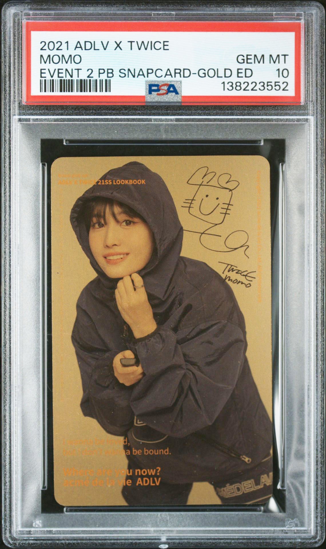 MOMO GOLD EDITION 2021 ACME DE LA VIE X TWICE EVENT 2 PURCHASE BONUS SNAPCARD GEM MINT PSA 10