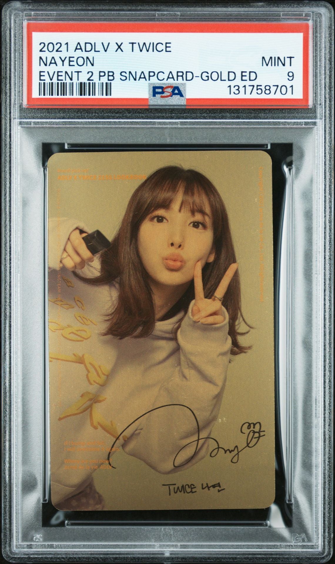 NAYEON 2021 ACME DE LA VIE X TWICE EVENT 2 PURCHASE BONUS-GOLD EDITION MINT PSA 9