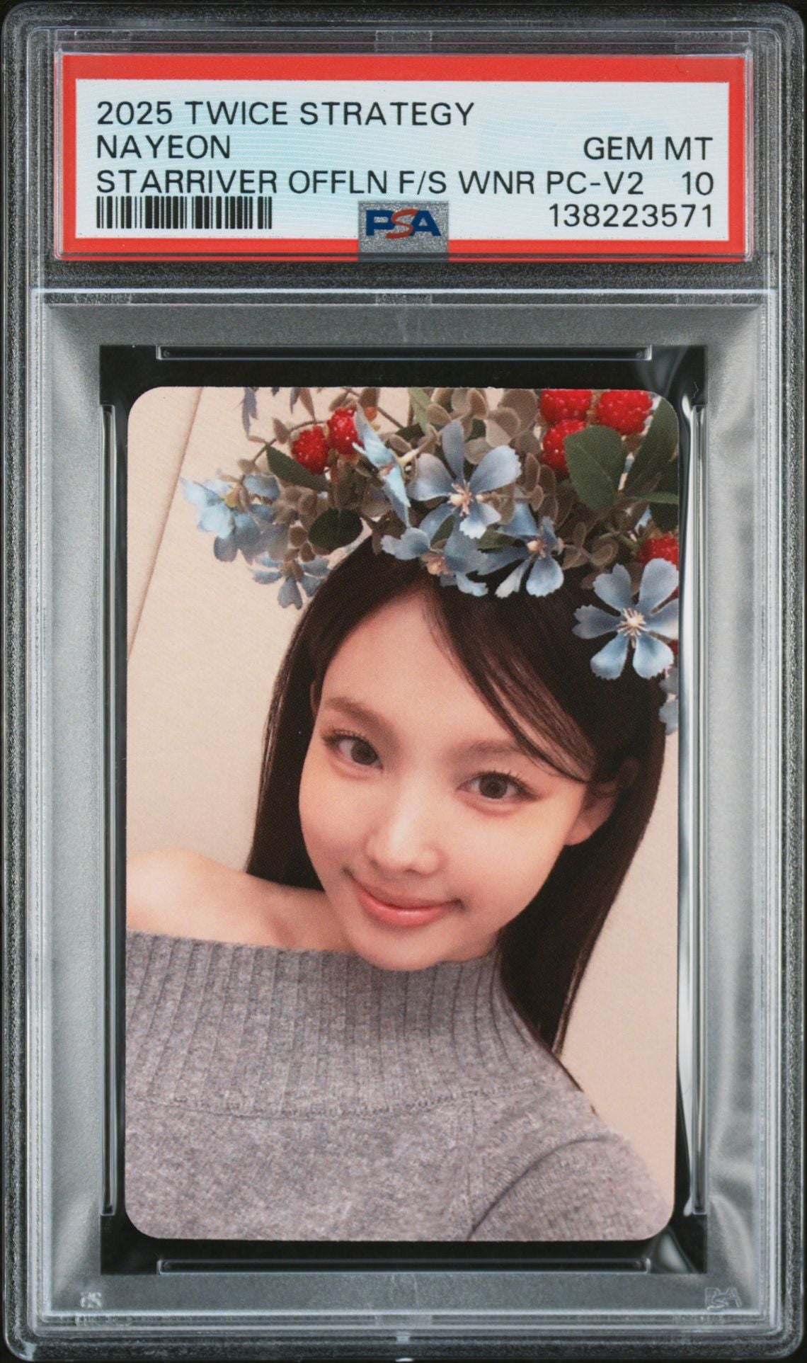 NAYEON 2025 TWICE 14TH MINI ALBUM STRATEGY STARRIVER OFFLINE FANSIGN WINNER BONUS SELFIE PHOTOCARDS NAYEON VERSION 2 GEM MINT PSA 10
