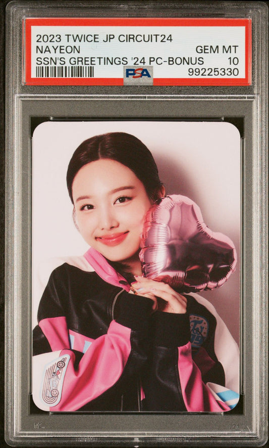 NAYEON TWICE JP CIRCUIT 24 SEASON'S GREETINGS 2024 BONUS PHOTOCARD GEM MINT PSA 10