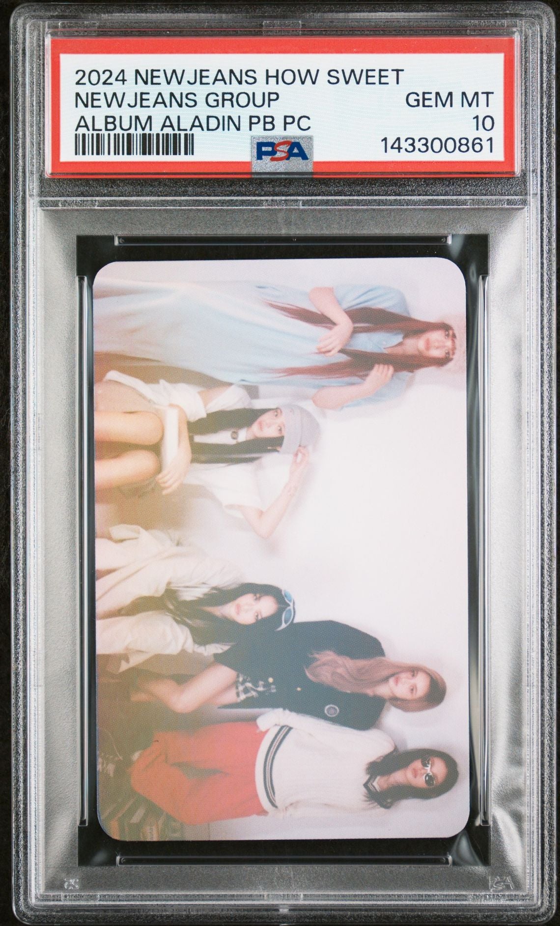 NEWJEANS GROUP 2024 NEWJEANS HOW SWEET STANDARD VERSON PURCHASE BONUS ALADIN PHOTOCARD GEM MINT PSA 10