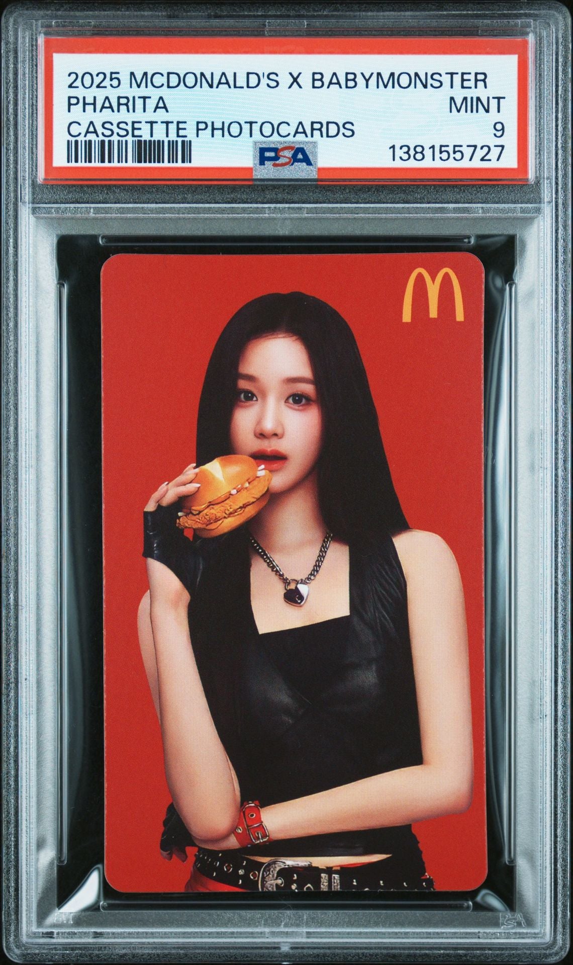 PHARITA MCDONALD'S X BABYMONSTER CASSETTE PHOTOCARD MINT PSA 9