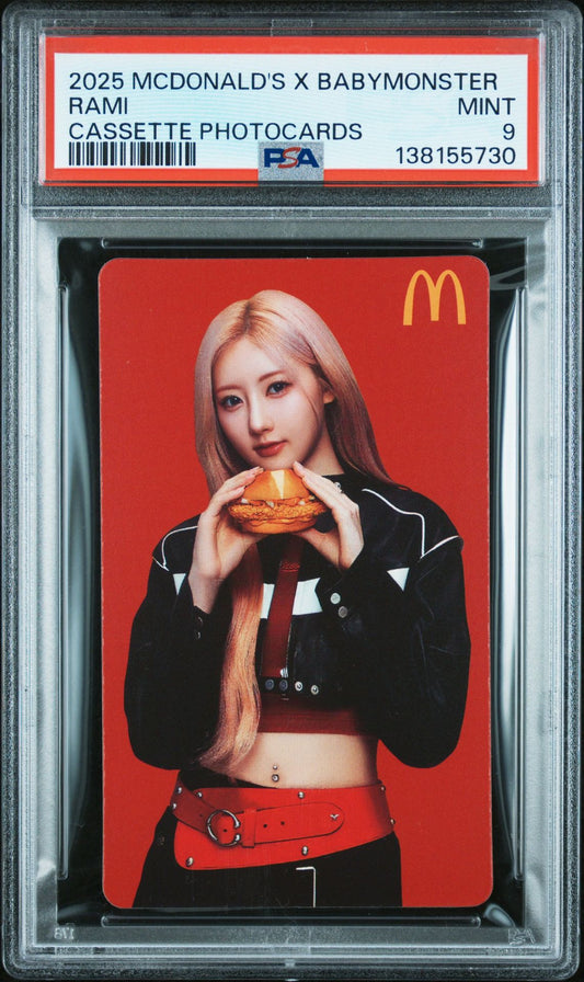 RAMI 2025 MCDONALD'S X BABYMONSTER CASSETTE PHOTOCARD MINT PSA 9