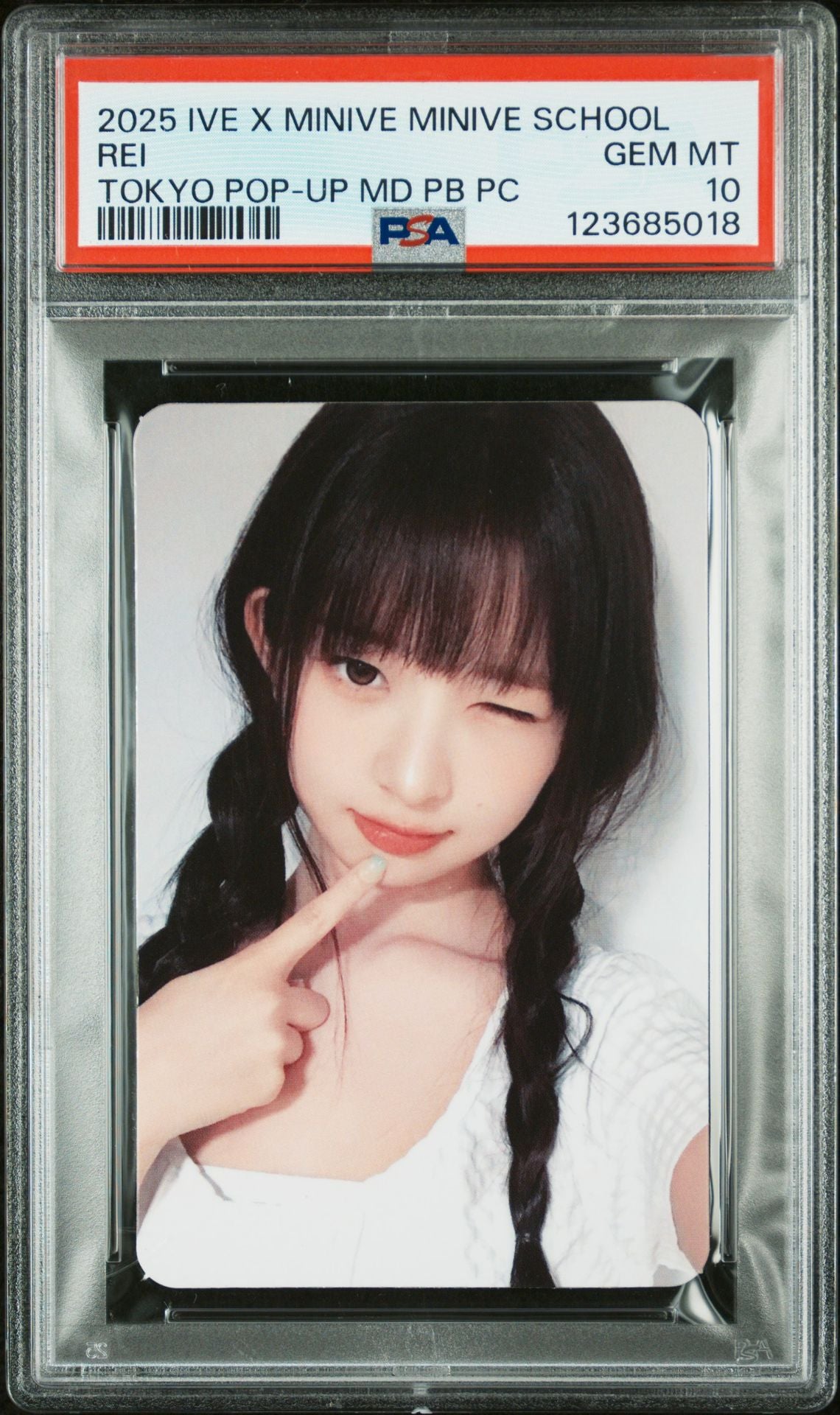 REI 2025 IVE X MINIVE MINIVE SCHOOL POP-UP STORE IN TOKYO OFFICIAL MERCHANDISE PURCHASE BONUS PHOTOCARD GEM MINT PSA 10 