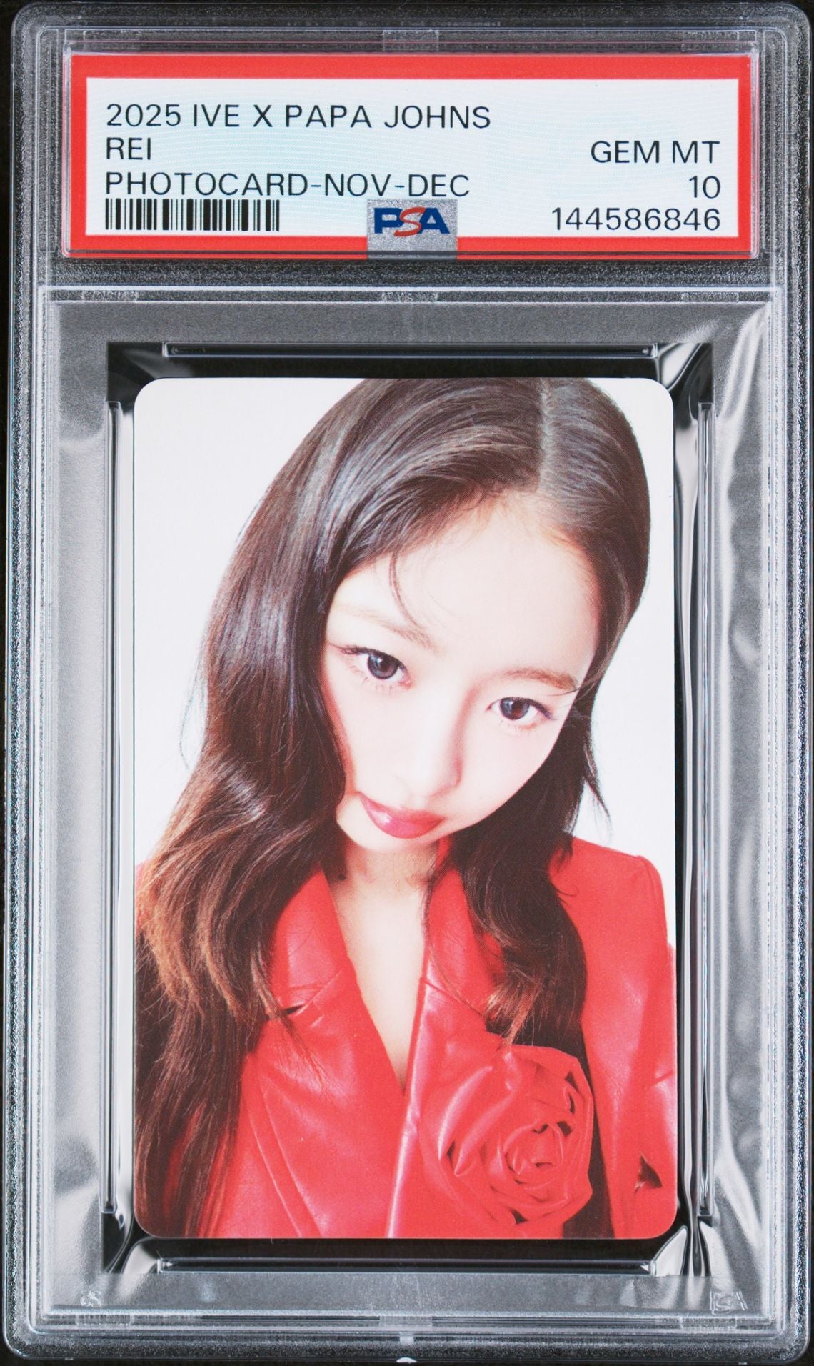 REI IVE X PAPA JOHNS LIMITED EDITION PHOTOCARD NOVEMBER-DECEMBER 2025 GEM MINT PSA 10