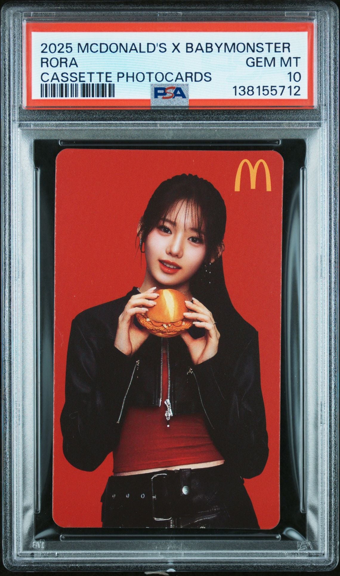 RORA MCDONALD'S X BABYMONSTER CASSETTE PHOTOCARD GEM MINT PSA 10