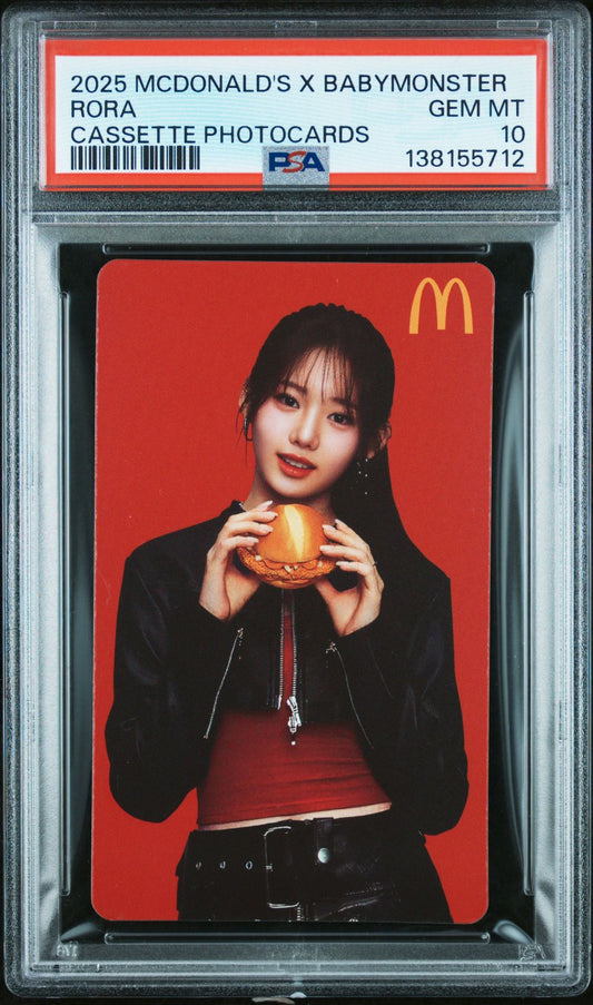 RORA MCDONALD'S X BABYMONSTER CASSETTE PHOTOCARD GEM MINT PSA 10
