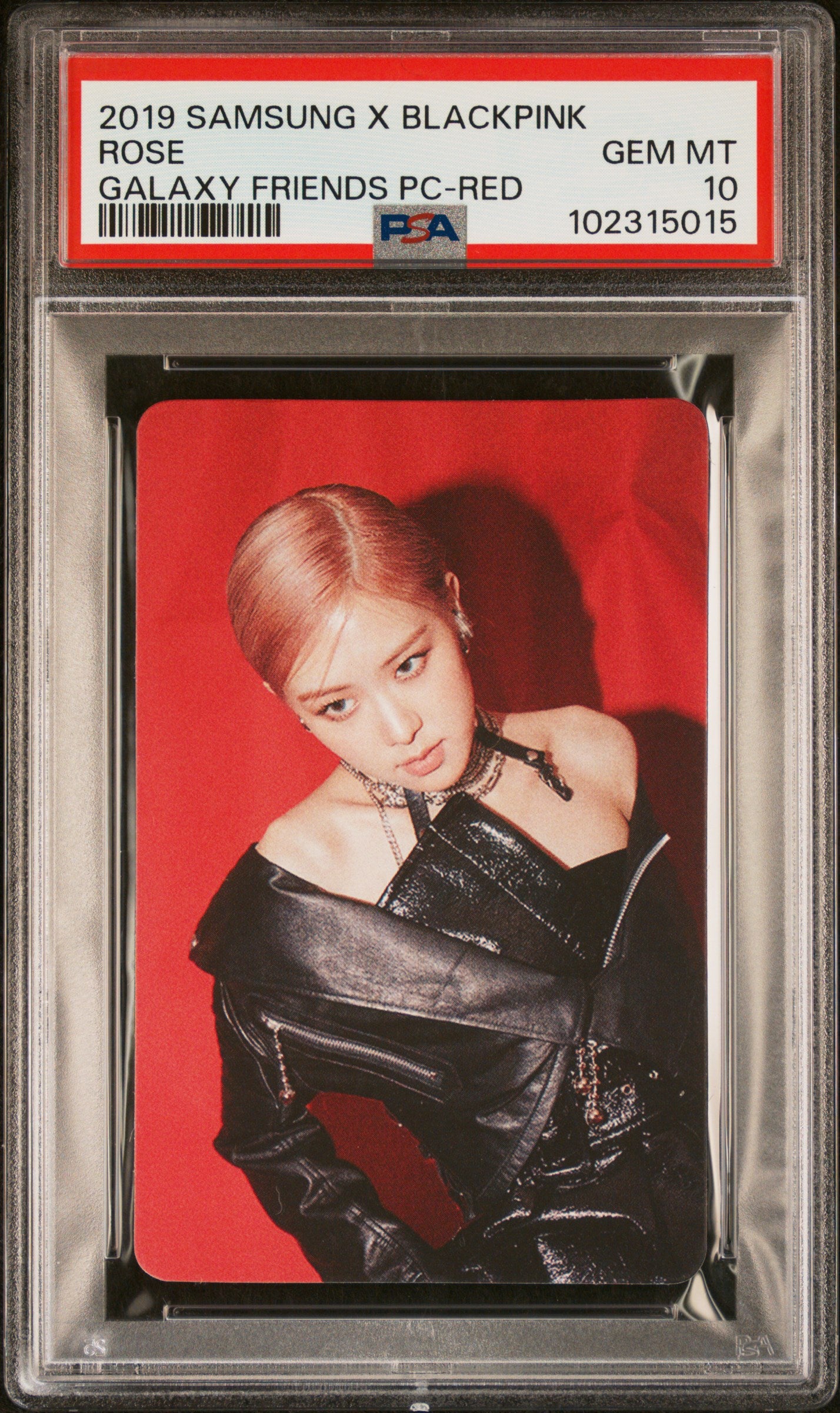 ROSÉ  GALAXY FRIENDS RED VERSION 2019 SAMSUNG GALAXY FRIENDS X BLACKPINK PHOTOCARD GEM MINT PSA 10