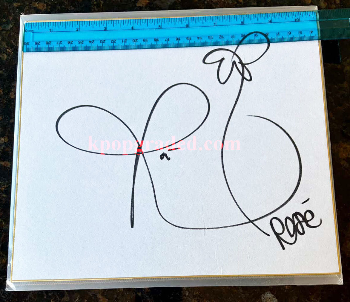 ROSÉ BLACKPINK "ON THE GROUND" LINE MUSIC WINNER HAND-SIGNED AUTOGRAPHED COLOR PAPER