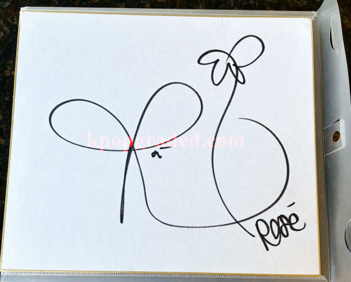 ROSÉ BLACKPINK "ON THE GROUND" LINE MUSIC WINNER HAND-SIGNED AUTOGRAPHED COLOR PAPER