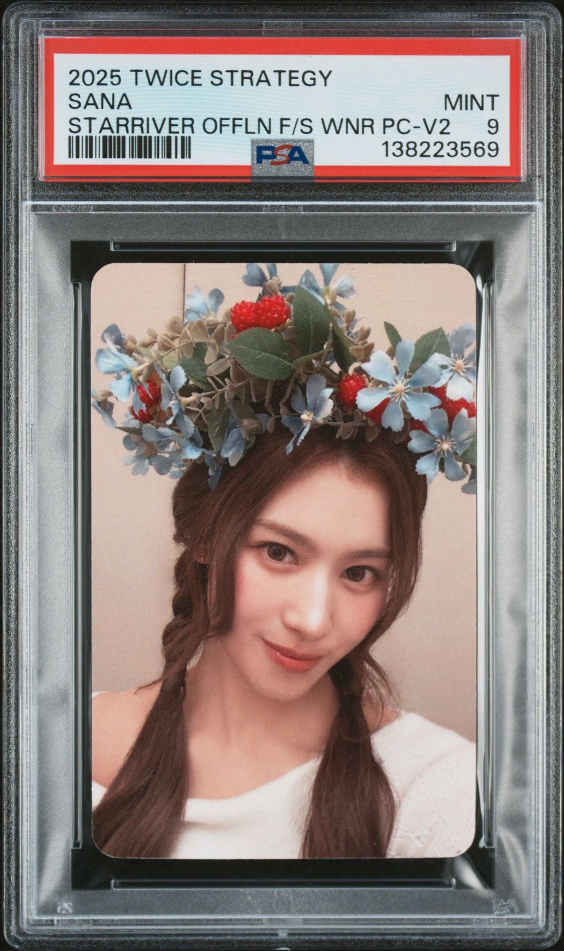 SANA 2025 TWICE 14TH MINI ALBUM STRATEGY STARRIVER OFFLINE FANSIGN WINNER BONUS SELFIE PHOTOCARDS VERSION 2 MINT PSA 9