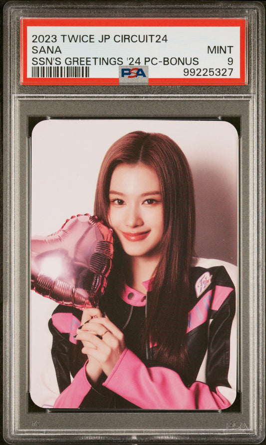 SANA TWICE JP CIRCUIT 24 SEASON'S GREETINGS 2024 BONUS PHOTOCARD MINT PSA 9