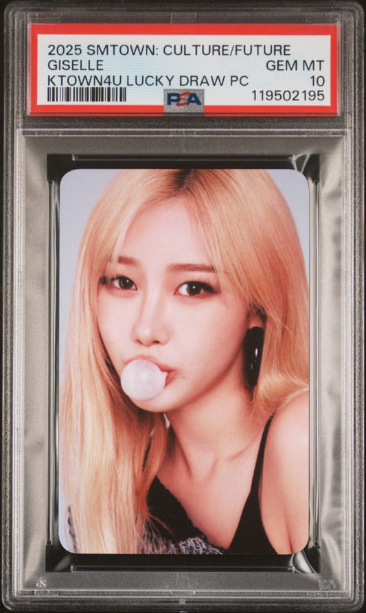 SMTOWN : THE CULTURE, THE FUTURE KTOWN4U LUCKY DRAW PHOTOCARDS GISELLE K2025 TOWN4U LUCKY DRAW GEM MINT PSA 10