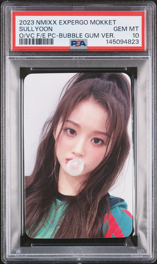 SULLYOON NMIXX 1ST EP EXPERGO MOKKET VIDEO CALL & OFF-LINE FANSIGN EVENT BUBBLE GUM VER. GEM MINT PSA 10 