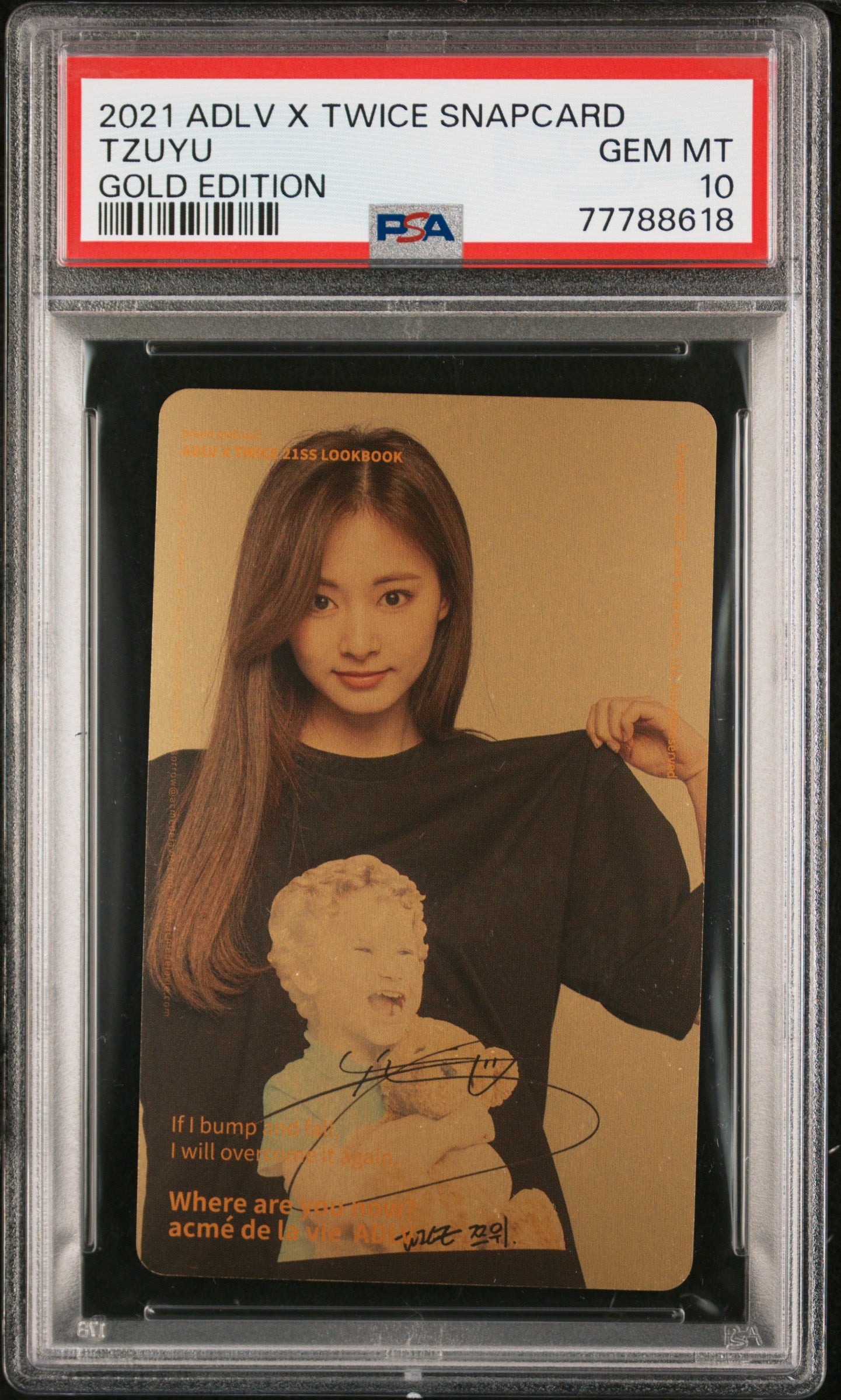 TZUYU 2021 TWICE ADLV GOLD EDITION PHOTOCARD GEM MINT PSA 10