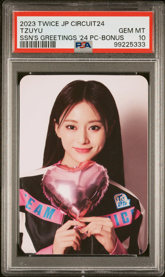 TZUYU TWICE JP CIRCUIT 24 SEASON'S GREETINGS 2024 BONUS PHOTOCARD GEM MINT PSA 10