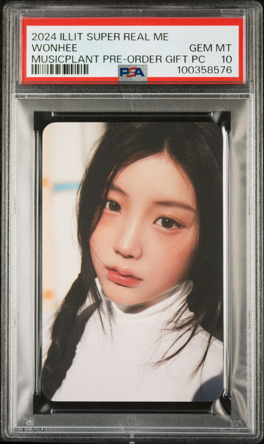 WONHEE 2024 ILLIT SUPER REAL ME MUSICPLANT PRE-ORDER GIFT PHOTOCARDS GEM MINT PSA 10