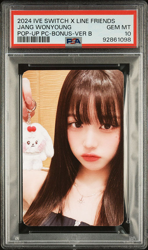 2024 IVE IVE SWITCH X LINE FRIENDS POP UP BONUS JANG WONYOUNG PHOTOCARD GEM MINT PSA 10