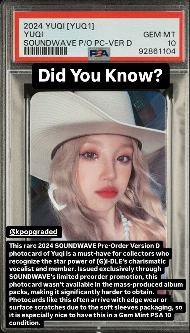 2024 YUQI (YUQ1) YUQI SOUNDWAVE PRE0RDER PHOTOCARD GEM MINT PSA 10